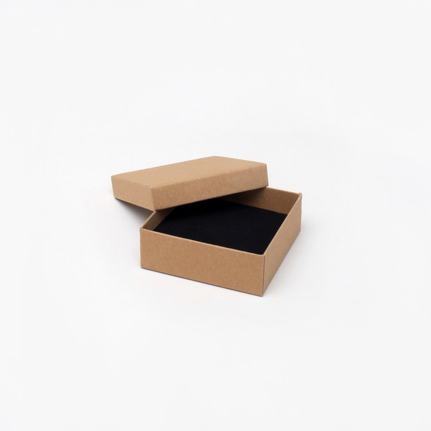 Jewellery Gift Boxes- Kraft gift box with black foam insert