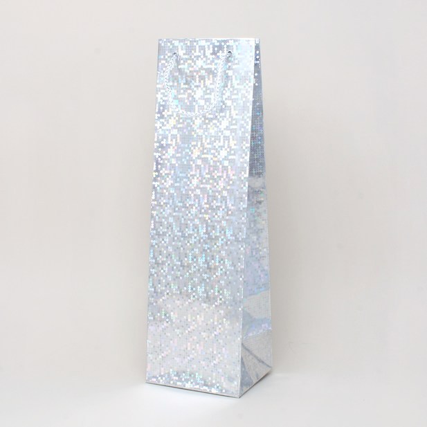 silver holographic bottle bag