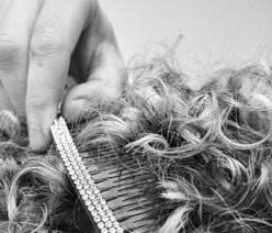 Wholesale hair accessories - Diamante hair comb in hair