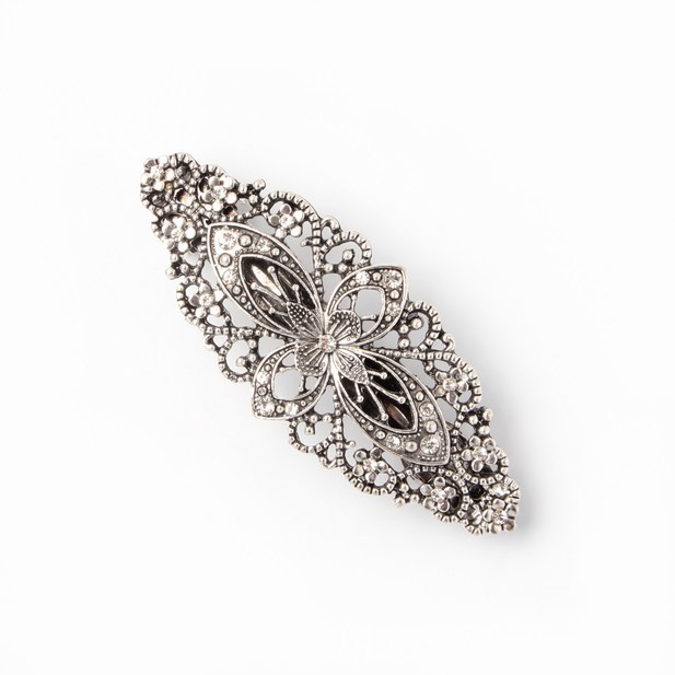 Oval Vintage Dimante Bridal Hair Clip