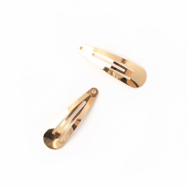 2 gold snap hair clips