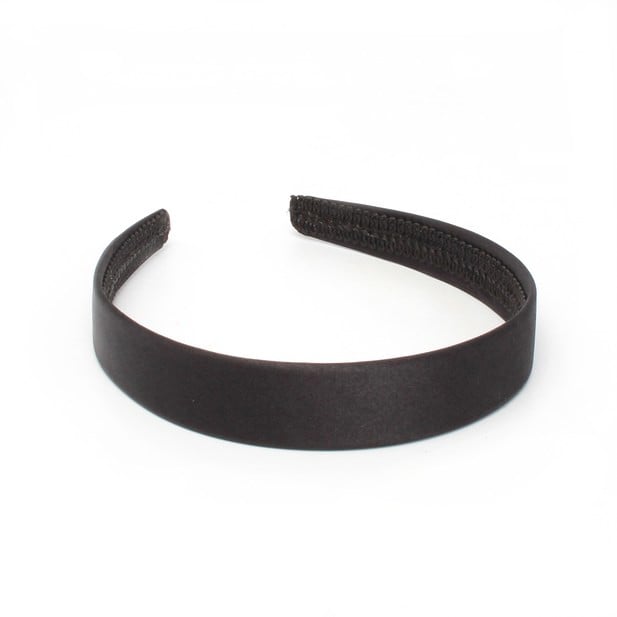 Black satin aliceband - 2.5cm wide