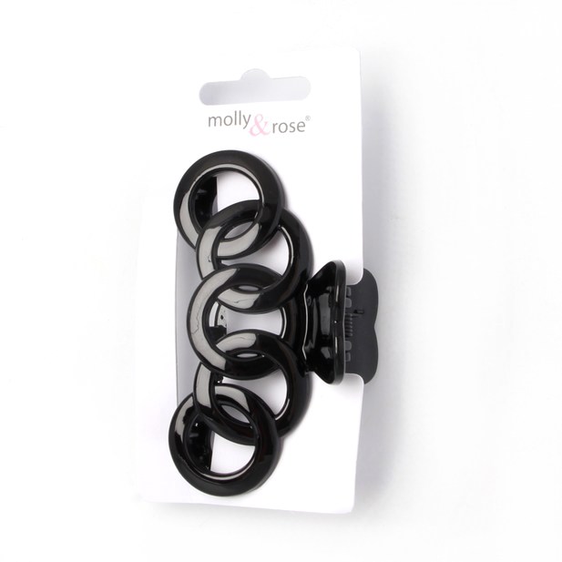 Black hair clamp with circles