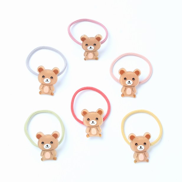 Teddy bear hair elastics for children