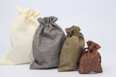 Jute drawstring fabric gift bags