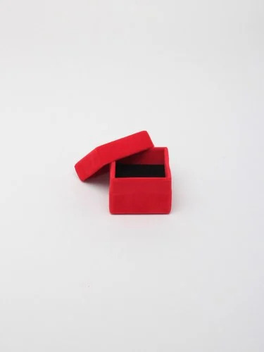 Red velour covered ring box