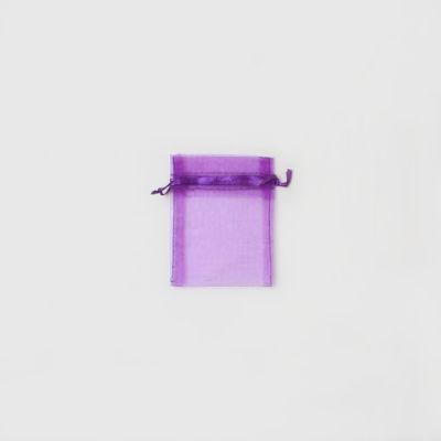 10x7.5cm. Purple organza bag