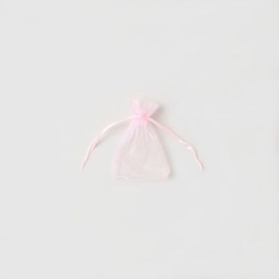 10x7.5cm. Pink organza bag