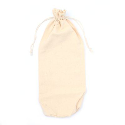 33x14cm. Unbleached, raw cotton drawstring bag