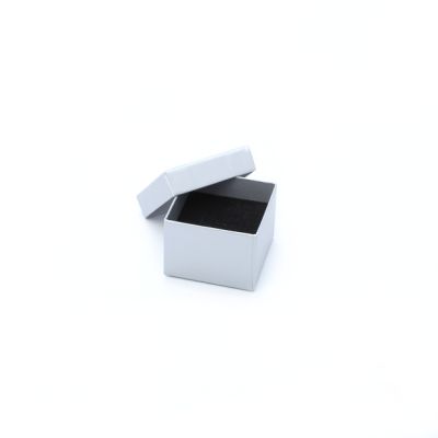 Ring box. 5x5x3.5cm. Silver Grey light sheen gift box.
