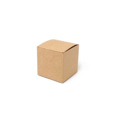 8.5x8.5x8.5cm. Brown kraft fold flat box- Fast assembly
