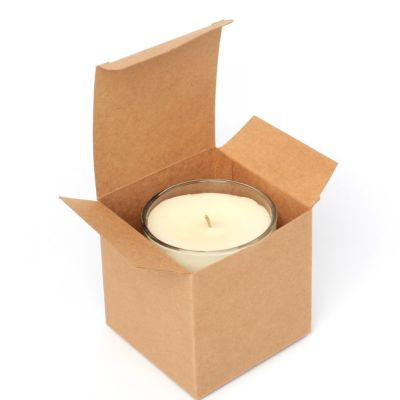 8.5x8.5x8.5cm. Brown kraft fold flat box- Fast assembly