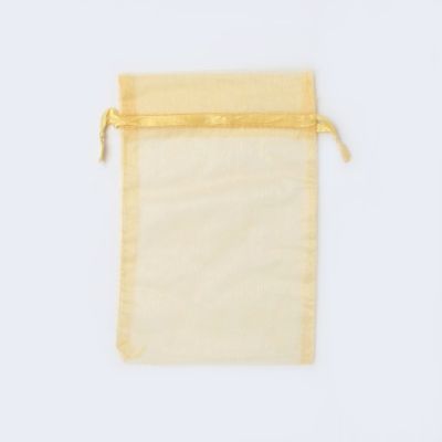 Size: 22x15cm Light gold organza bag