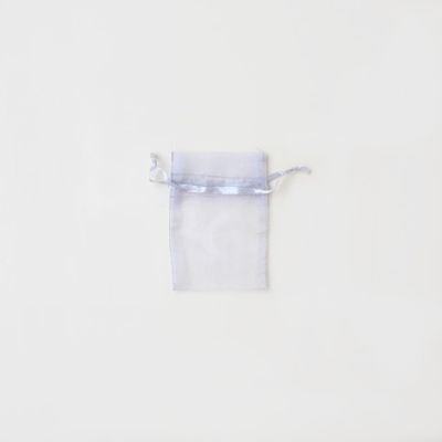 10x7.5cm. Silver Grey organza bag.