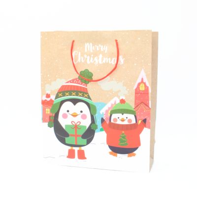 32x26x12cm. Penguin Christmas gift bag