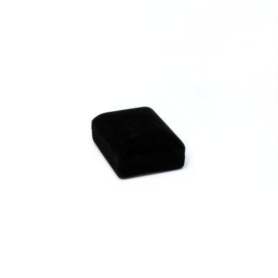 7.5x6x3cm. Black flocked hinged gift box