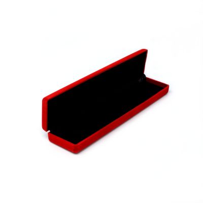 Bracelet / Pen Box. 22x5x2.5cm. Red flocked hinged gift box