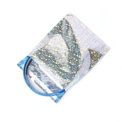 18x15cm. Silver holographic self seal pp bag