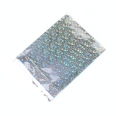 18x15cm. Silver holographic self seal pp bag