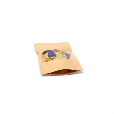 14x9x3.5cm. Lined brown paper food grade bag.