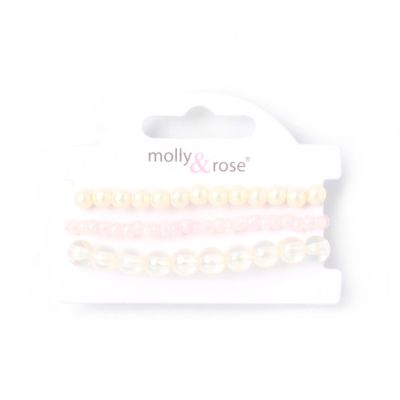 Card of 3 beaded stretch bracelets