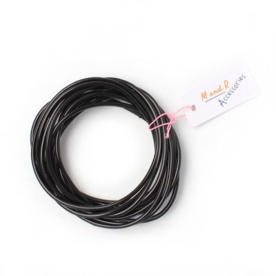 Card of 12 black gummy bangles