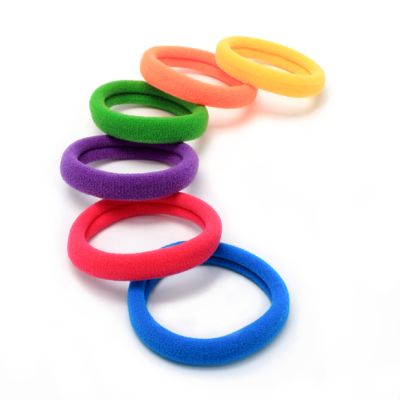 Jersey elastics - Brights - Card of 6 - 8mm thick