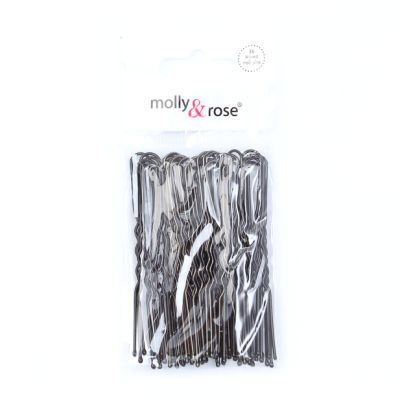 Pack of 36 Black waved hair pins. 65mm
