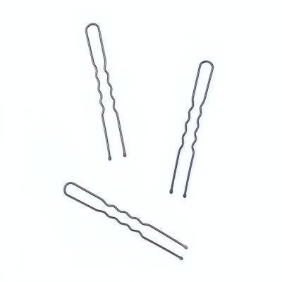 Pack of 36 Black waved hair pins. 65mm
