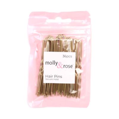 Pack of 36 Blonde waved hair pins. 65mm