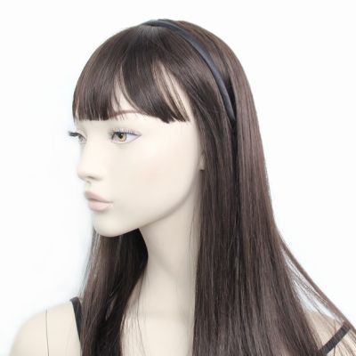 Recycled. 1cm wide Black satin alicebands. Card of 2