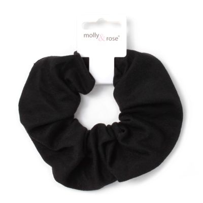 Large - Black jersey scrunchie. Dia.12cm