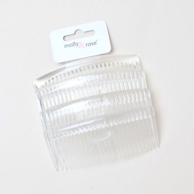 Card of 4 clear combs 9cm