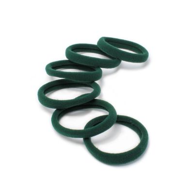 Recycled jersey elastics - Bottle Green - Card of 6 - 1cm thick Recycled jersey elastics - Bottle Green - Card of 6 - 1cm thick