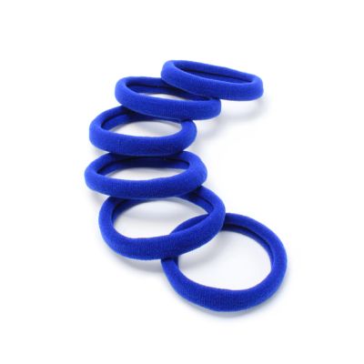 Recycled jersey elastics -  Royal Blue - Card of 6 - 8mm thick