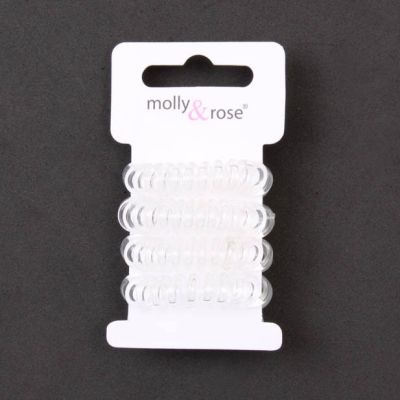 Small telephone elastics - Clear - Card of 4 - 1cm thick