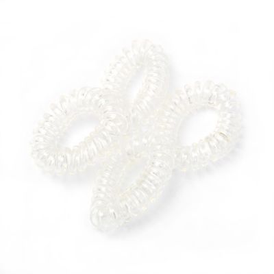 Small telephone elastics - Clear - Card of 4 - 1cm thick