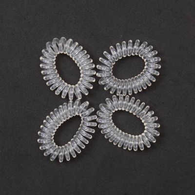 Small telephone elastics - Clear - Card of 4 - 1cm thick
