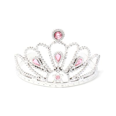 Recycled Silv plastic tiara with pink stones