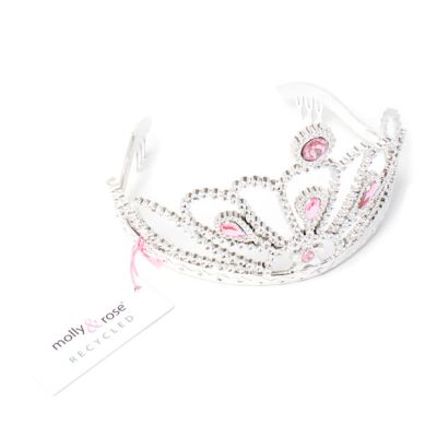 Recycled Silv plastic tiara with pink stones
