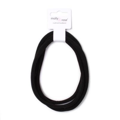 Sports bandeau - Black - Card of 3 - 8mm thick