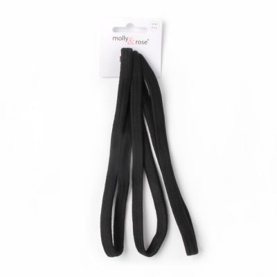 Elastic bandeaux - Black - Card of 3 - 1cm thick