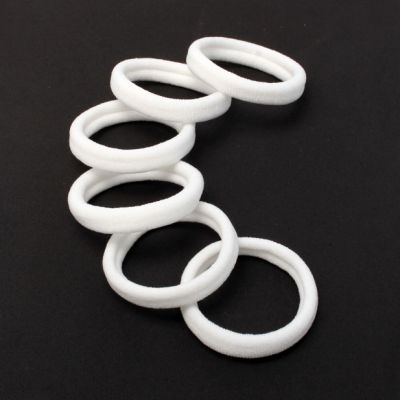 Recycled jersey elastics - White - Card of 6 - 8mm thick