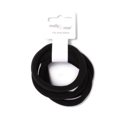 XL jersey elastic - Black - Card of 4 - 1cm thick