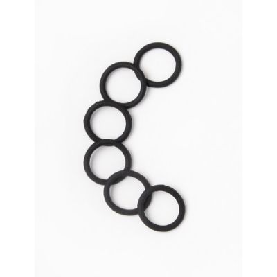 Silicone elastic - Black - Card of 12 - 2mm thick