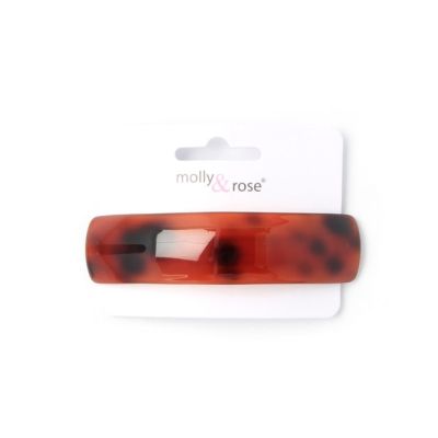 Curved rectangle barrette 9cm