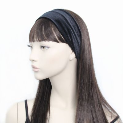 Black velvet bandeau 21x7cm