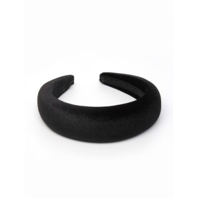 4cm wide Black velvet padded aliceband