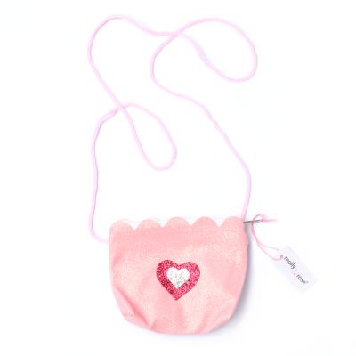 Glitter bag with long cord 11x9cm