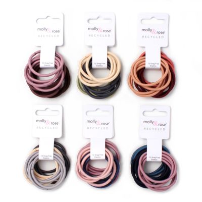 Recycled Elastics - Assorted - Card of 12 - 4mm thick